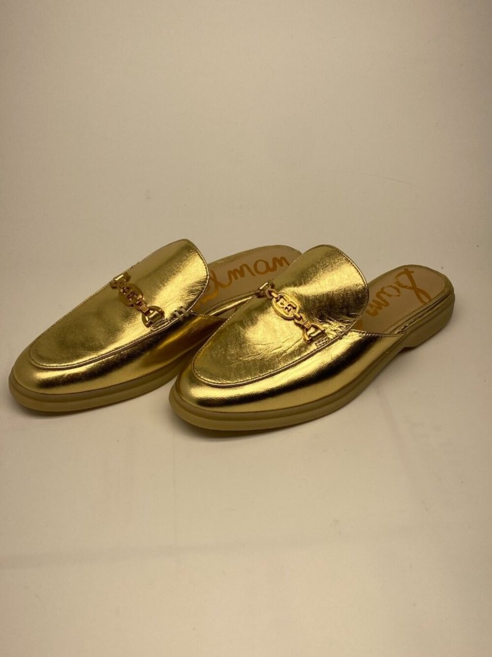 Sam Edelman Womens Kira Gold Slip On Mule Sz 8